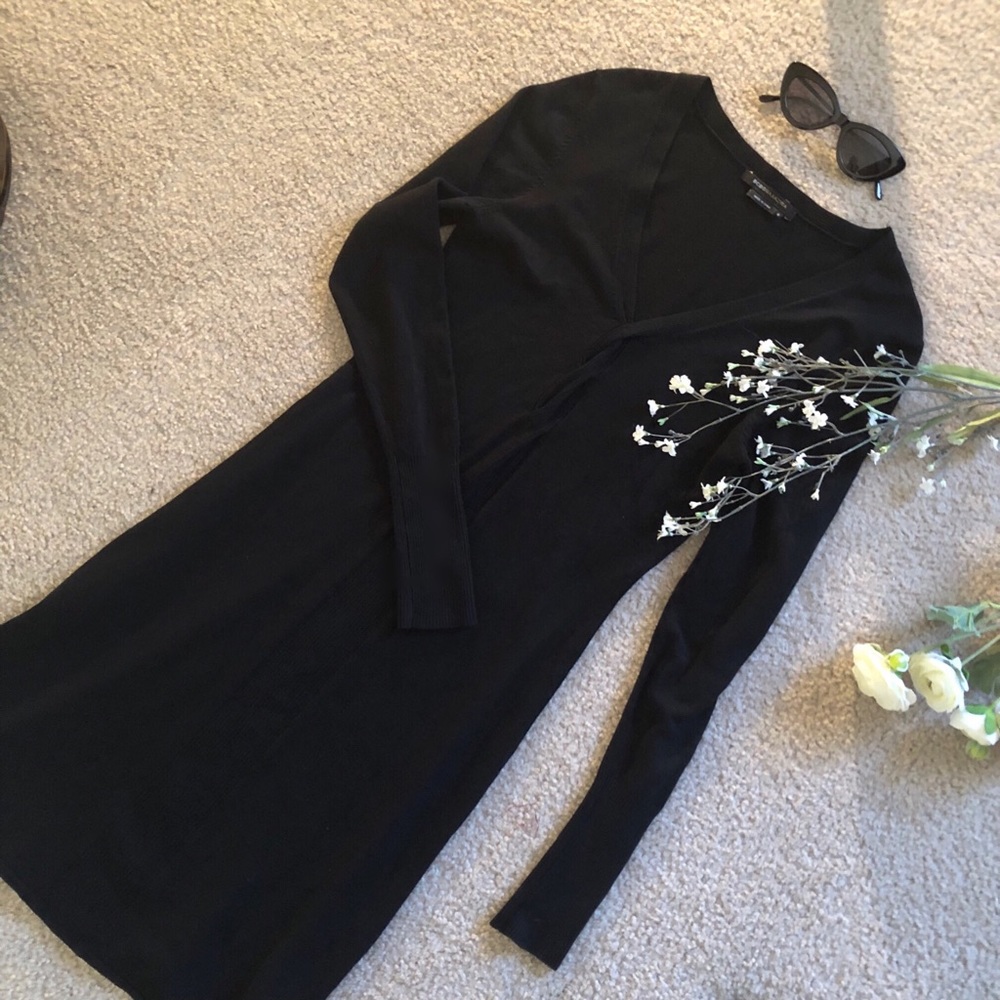 BCBG NWOT flattering black sweater dress